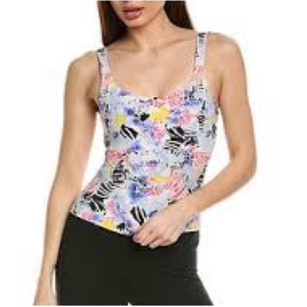 Nwt Free People FP Movement‎ Never Better Long Tank Mystic Floral Combo Size S